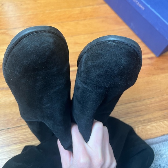 Stuart Weitzman Lowland Boots 8.5 Black Suede - Picture 12 of 16